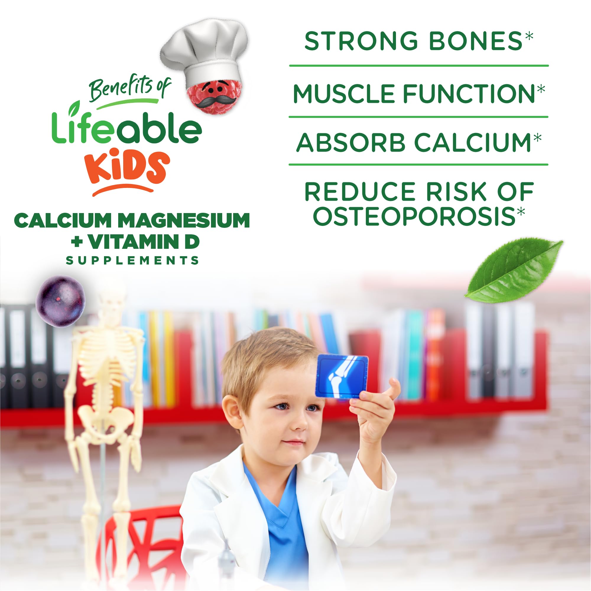 Lifeable Calcium Gummies nutritional information label