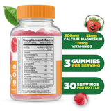Lifeable Calcium Gummies raspberry flavour gummies close-up