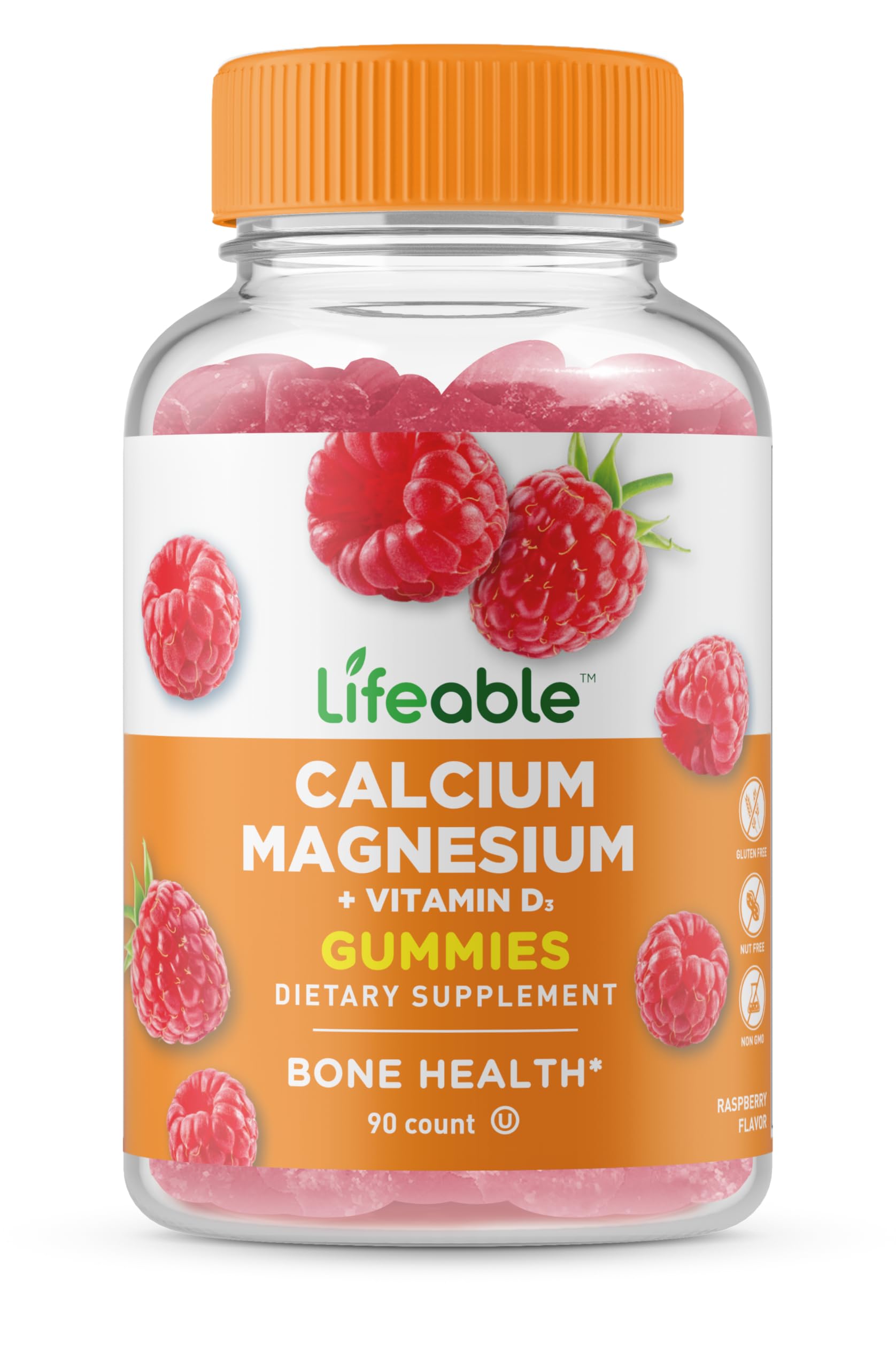 Lifeable Calcium Magnesium Gummies bottle front view