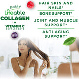 Lifeable Collagen Peptides Gummies ingredients list on the back of the bottle
