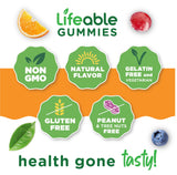 Lifeable Cranberry Gummies on a wooden table