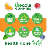 Lifeable Elderberry Gummies bottle with cap open