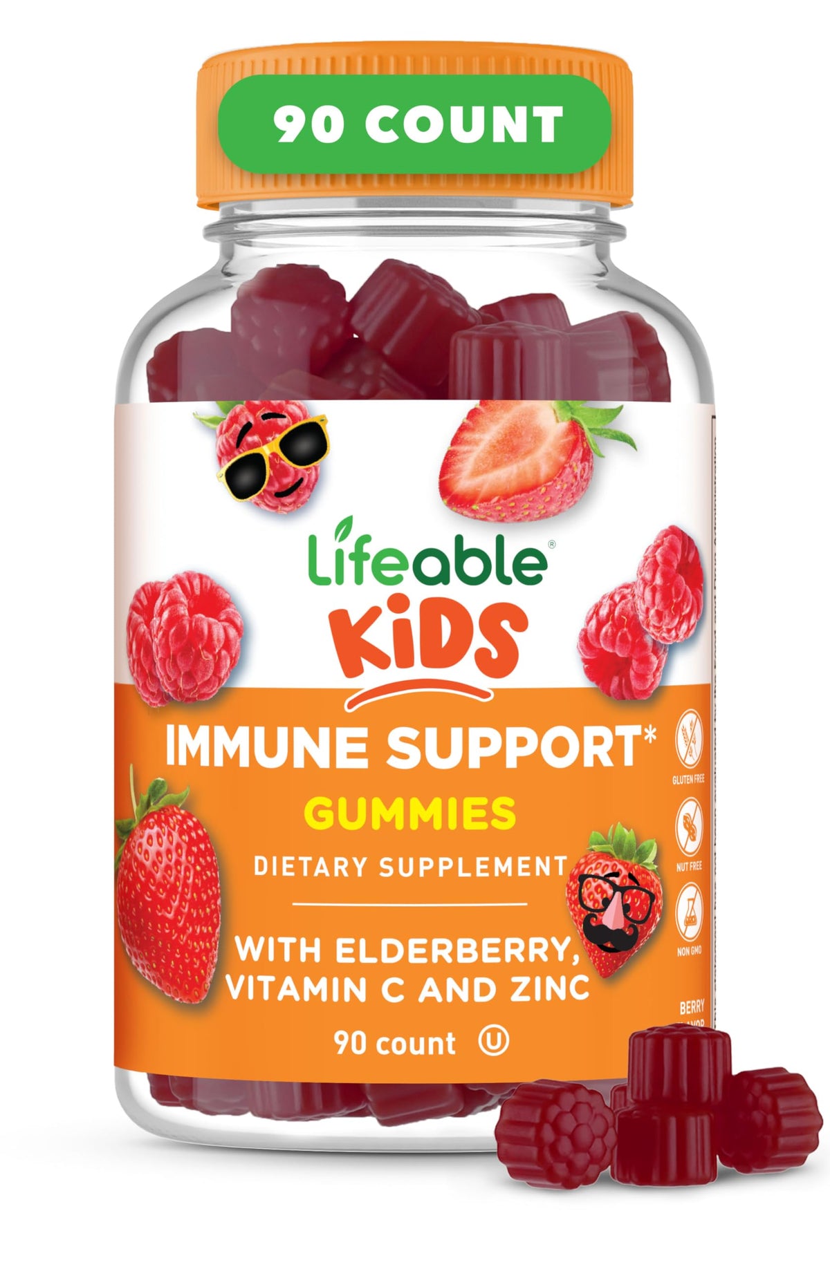 Lifeable Elderberry Gummies for Kids 90 count front view