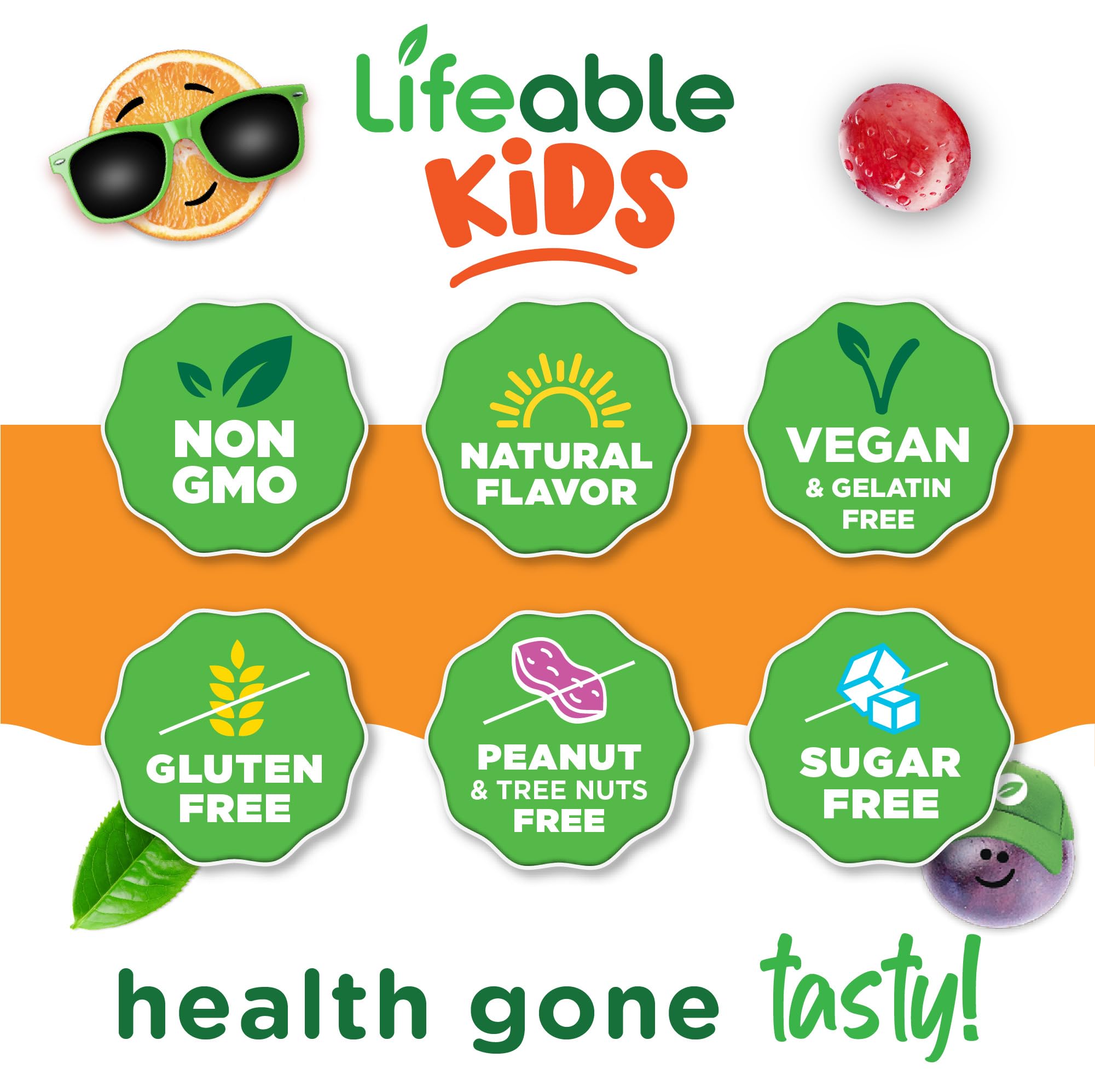 Lifeable Elderberry Gummies for Kids close-up of gummies