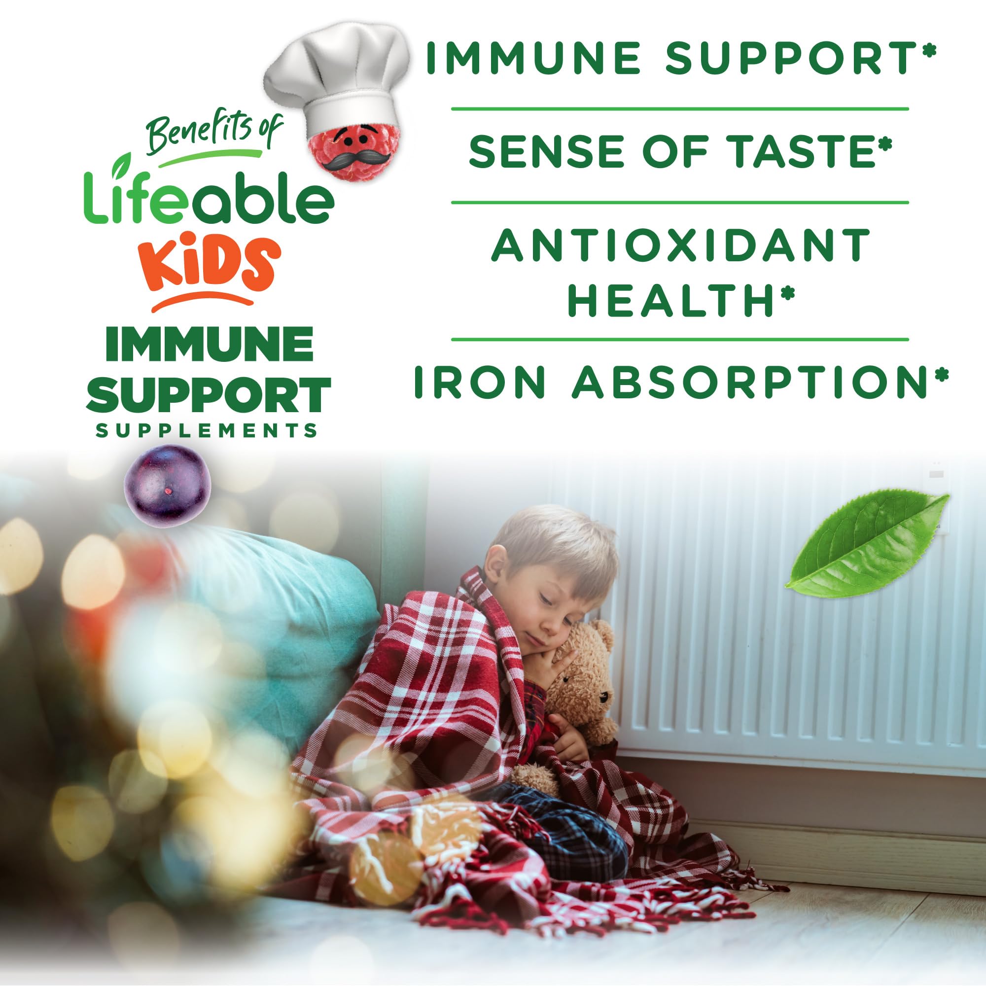 Lifeable Elderberry Gummies showing serving size and ingredients