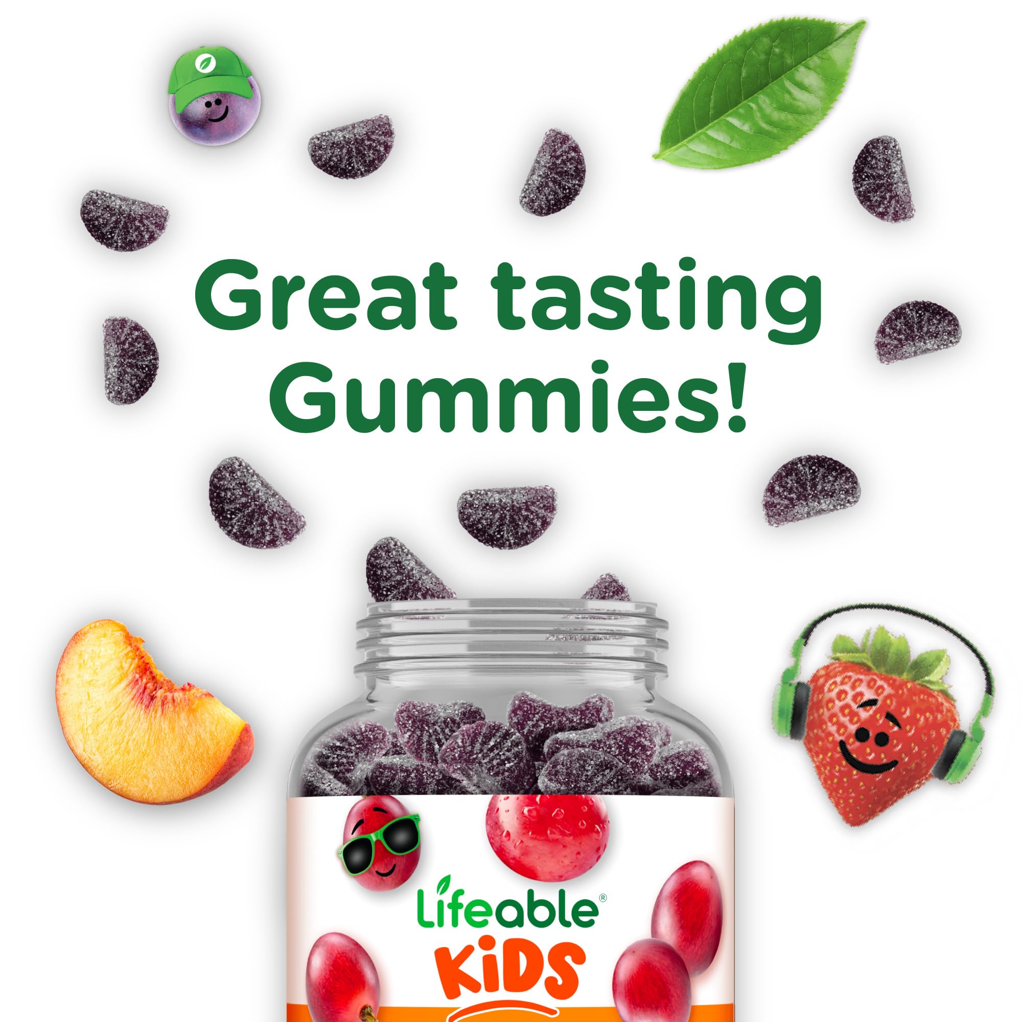 Lifeable Iron Gummies for Kids ingredients list on packaging