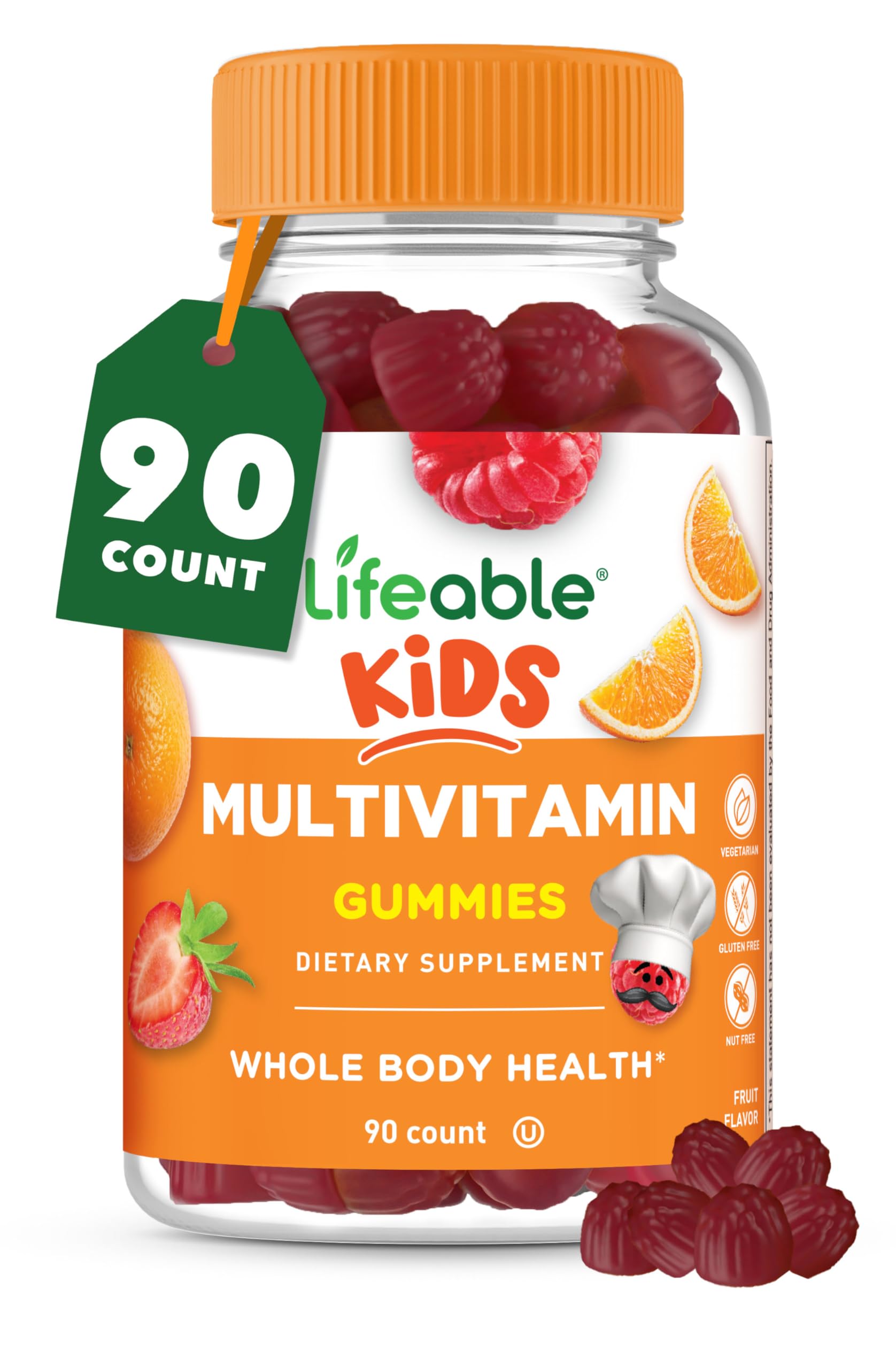 Lifeable Kids Multivitamin Gummies 90 count front view