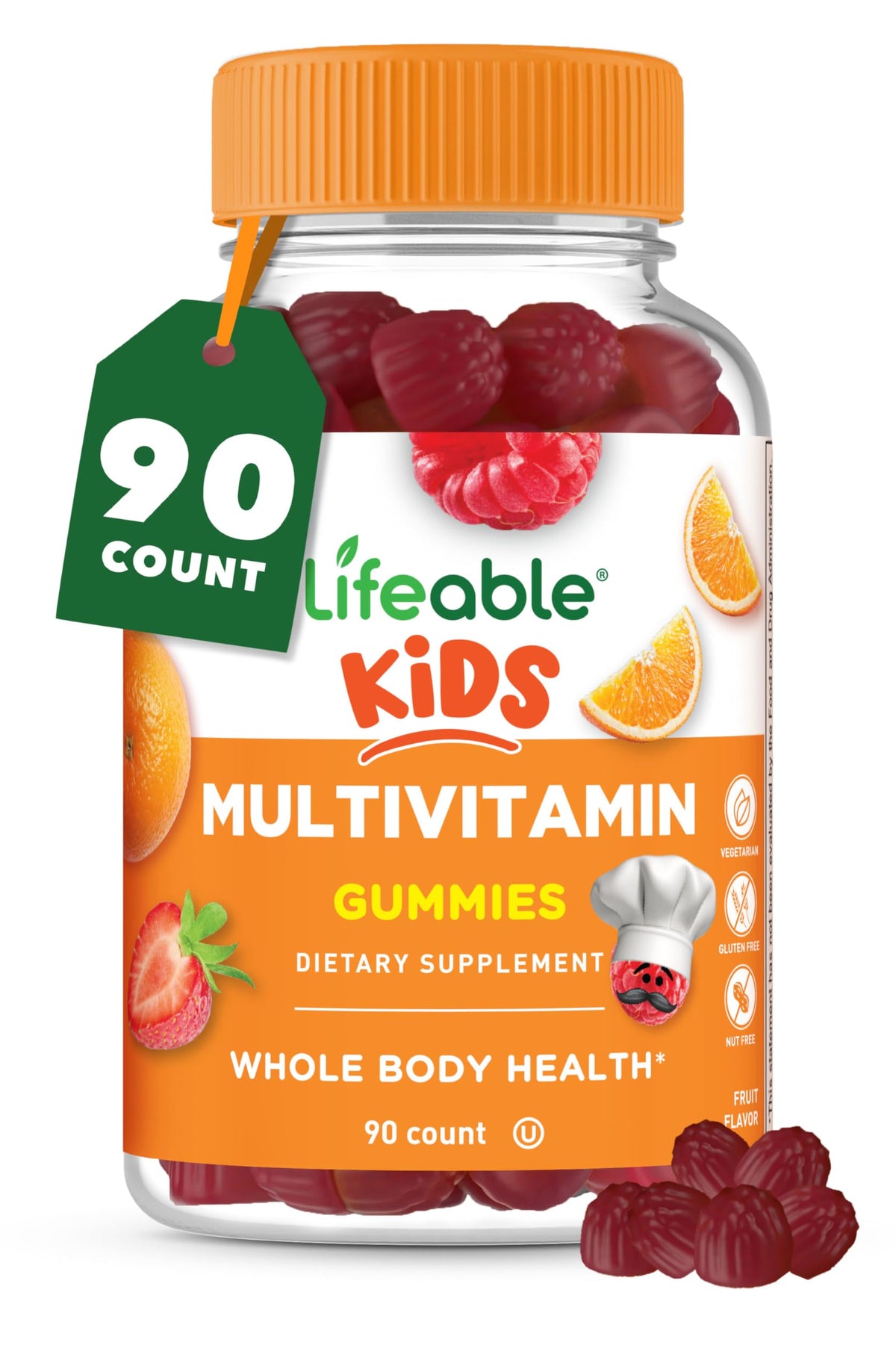 Lifeable Kids Multivitamin Gummies 90 count front view