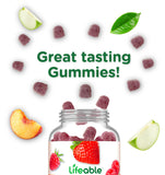 Lifeable Lion's Mane Gummies bottle with ingredients list