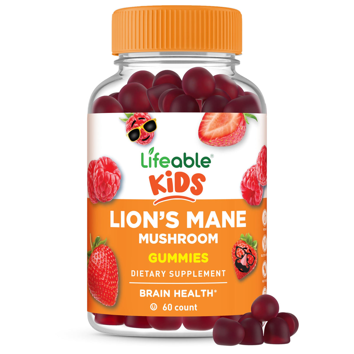 Lifeable Lion's Mane Mushroom Gummies for Kids front view