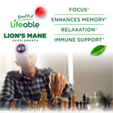Lifeable Lion's Mane Mushroom Gummies side view of the bottle