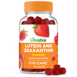Lifeable Lutein Gummies bottle front view with raspberry flavour