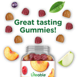 Lifeable Magnesium Gummies 250mg Elemental Magnesium bottle back view