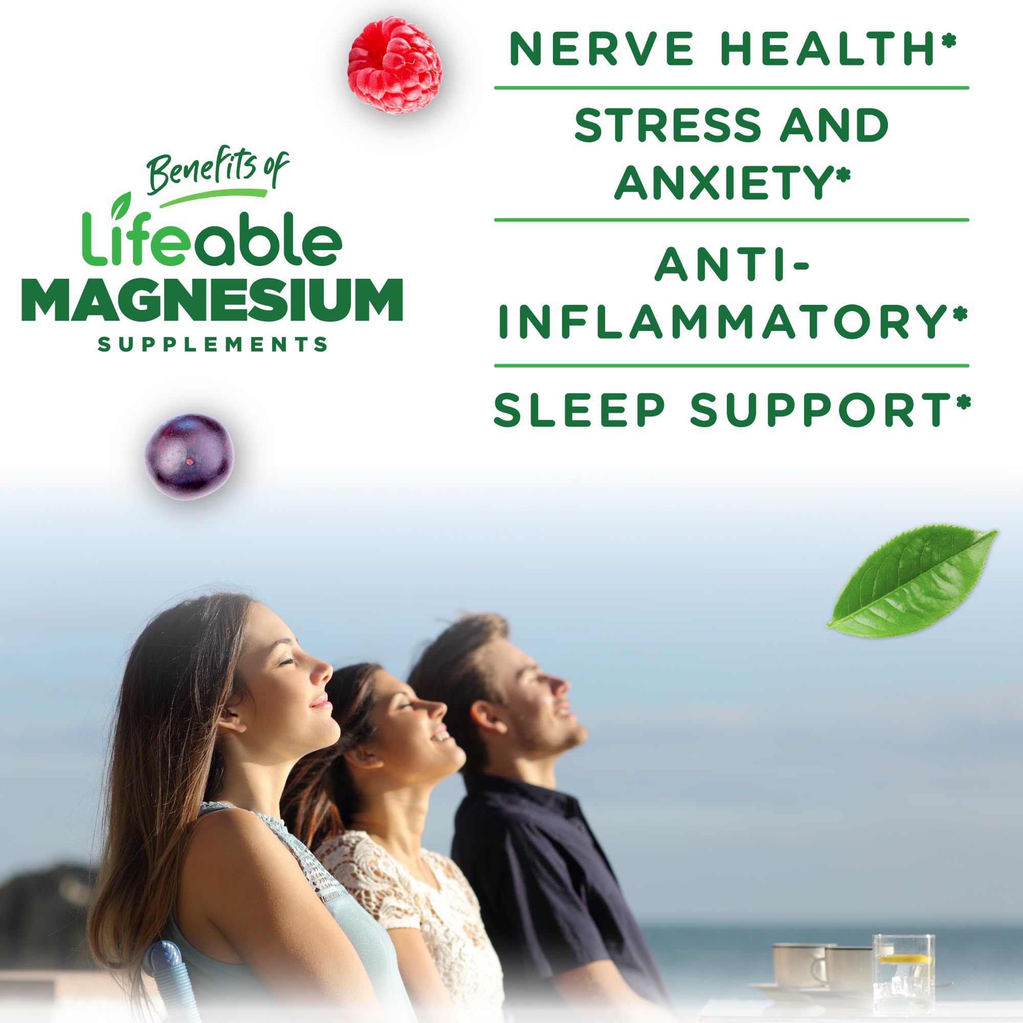 Lifeable Magnesium Gummies 250mg Elemental Magnesium nutritional information