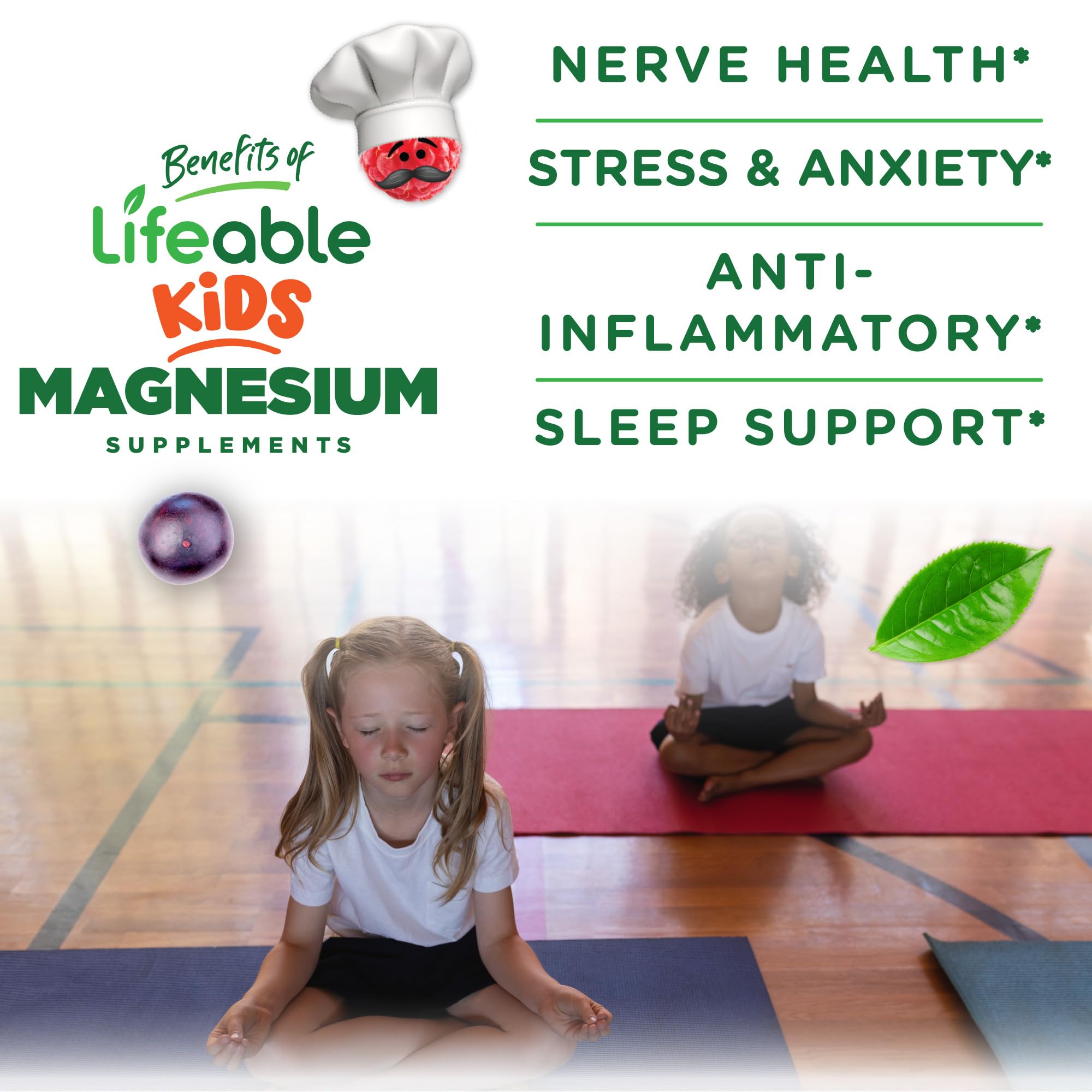 Lifeable Magnesium Gummies raspberry flavour gummies close-up