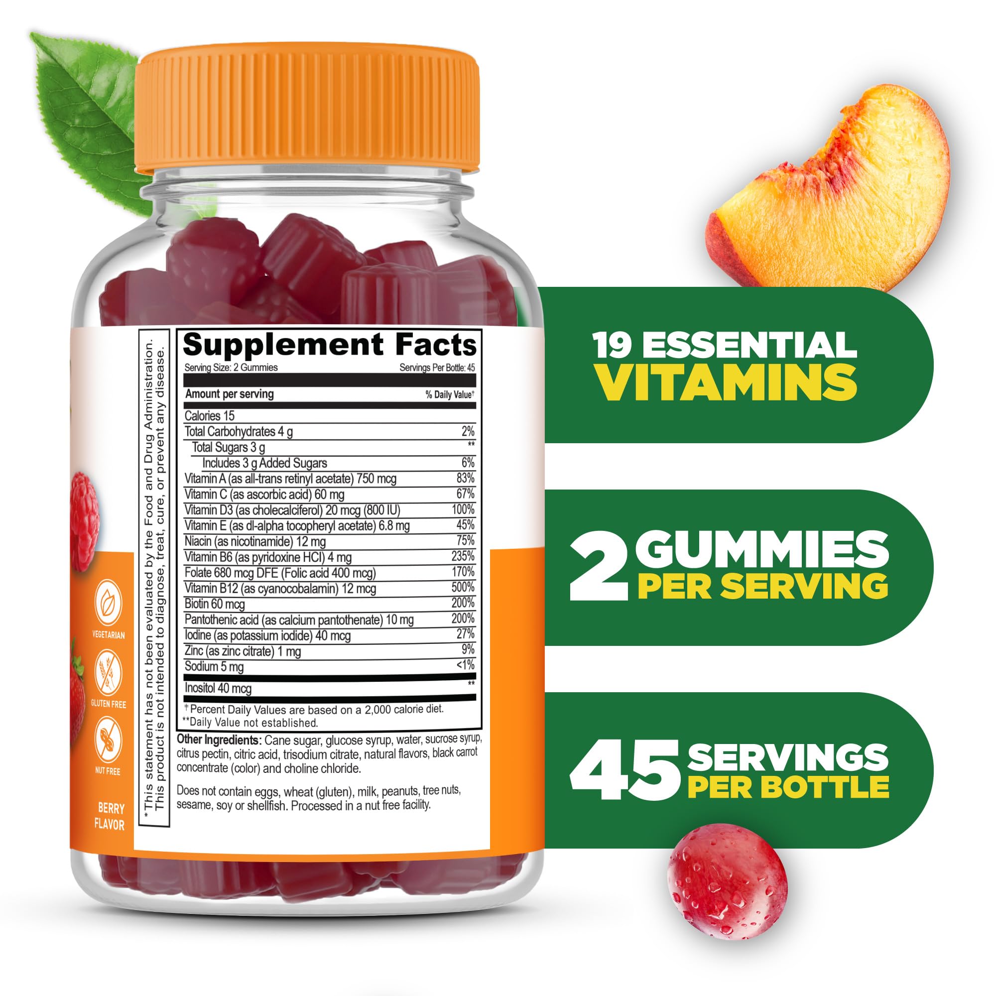 Lifeable Men's Multivitamin Gummies 90 Count berry flavour gummies
