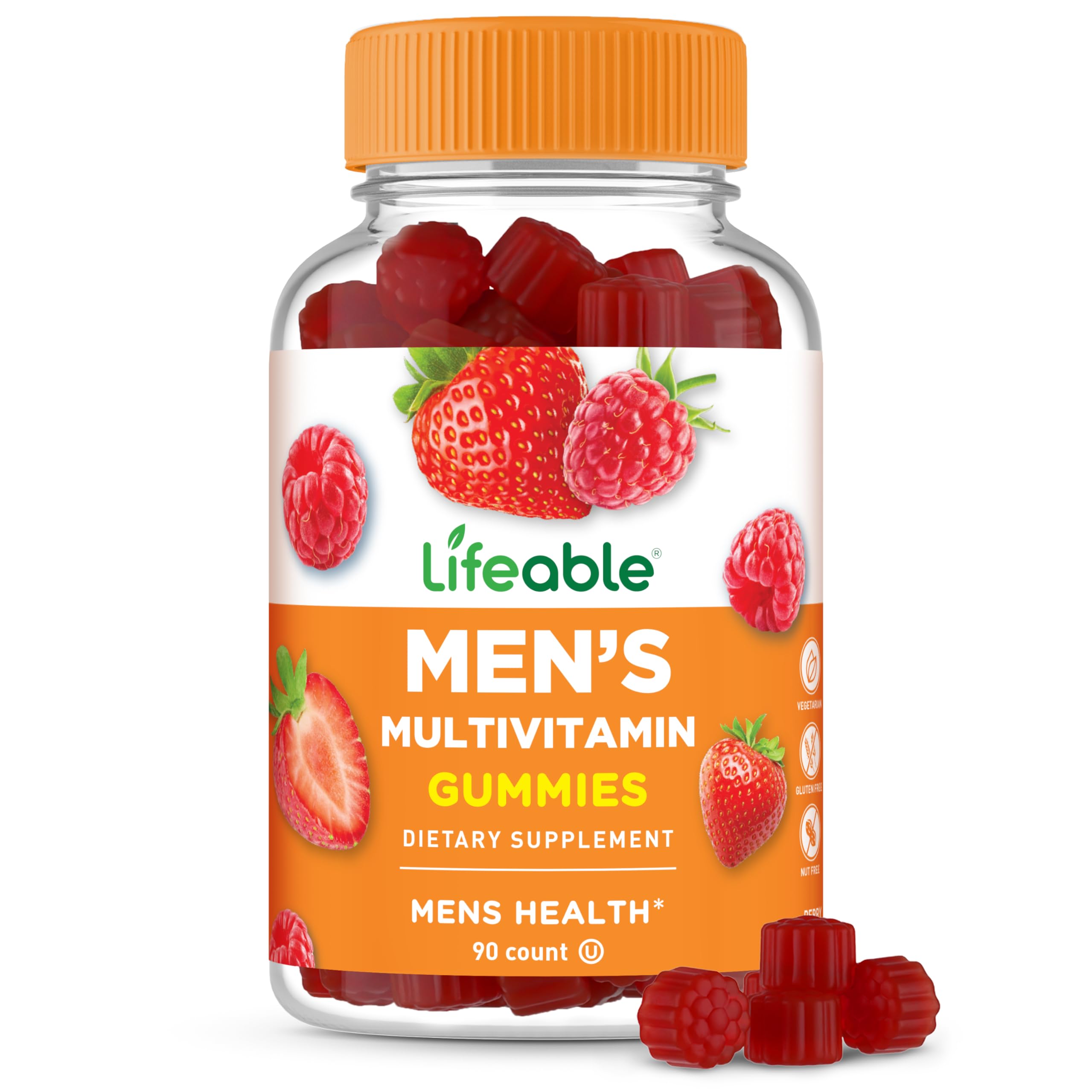 Lifeable Men's Multivitamin Gummies 90 Count bottle front view