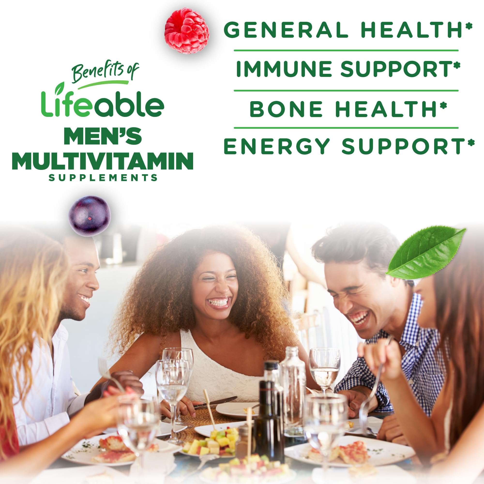 Lifeable Men's Multivitamin Gummies nutritional information label