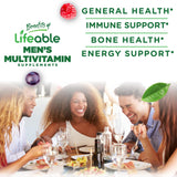 Lifeable Men's Multivitamin Gummies nutritional information label