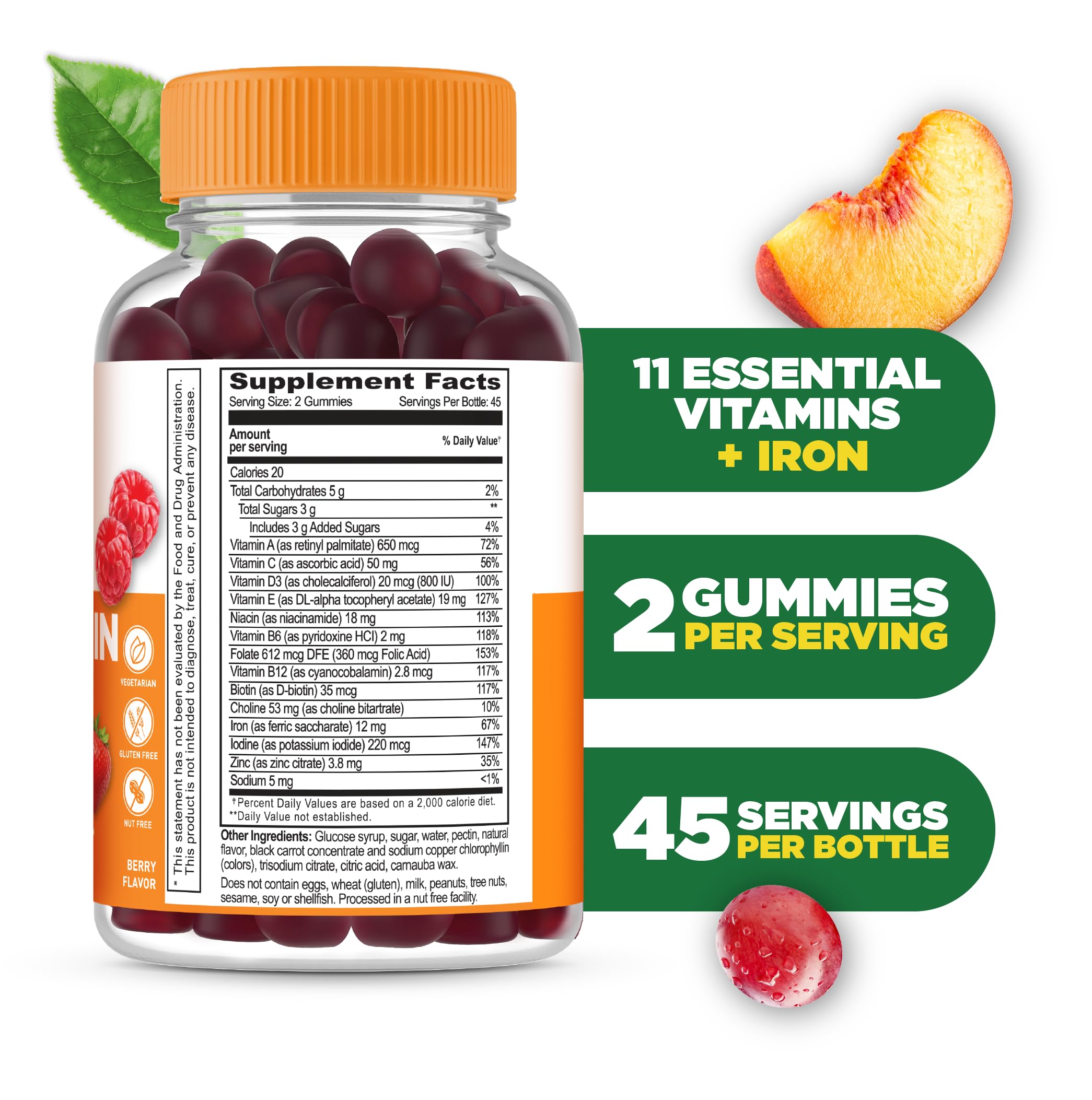 Lifeable Multivitamin Gummies bottle with berry flavour