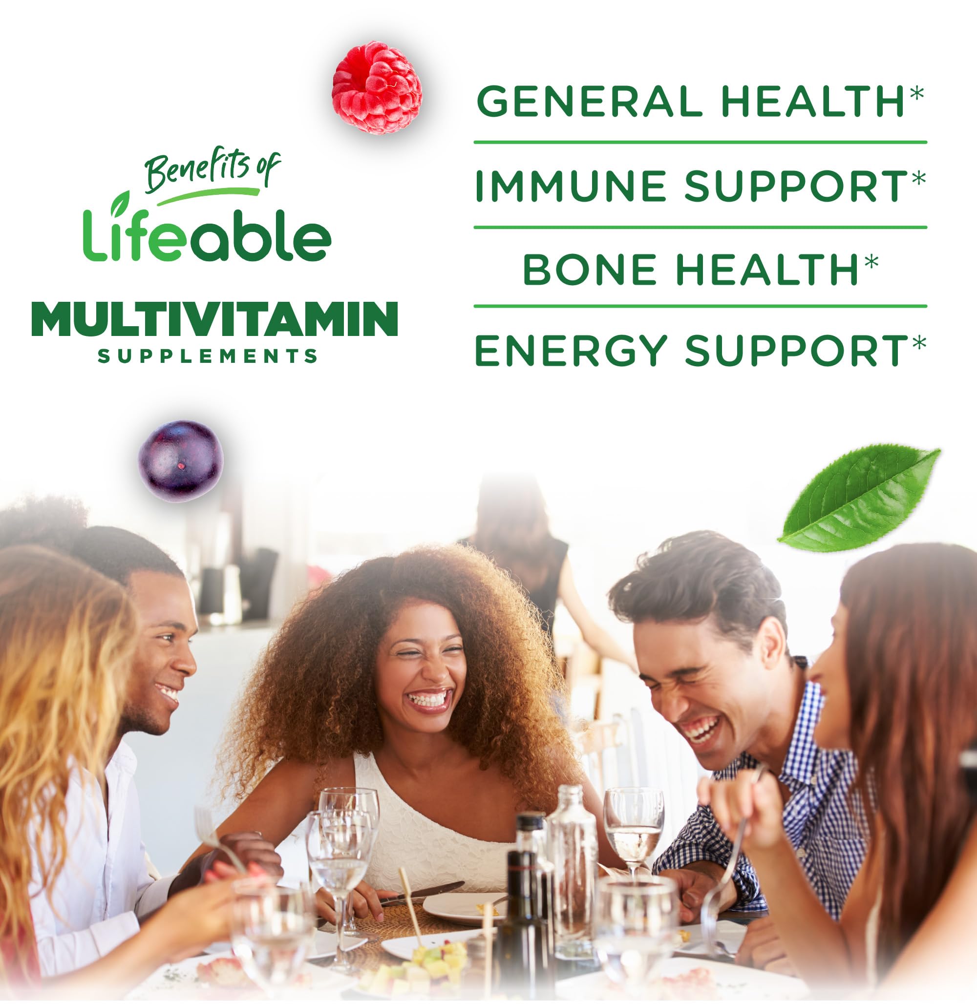 Lifeable Multivitamin Gummies showing serving size of 2