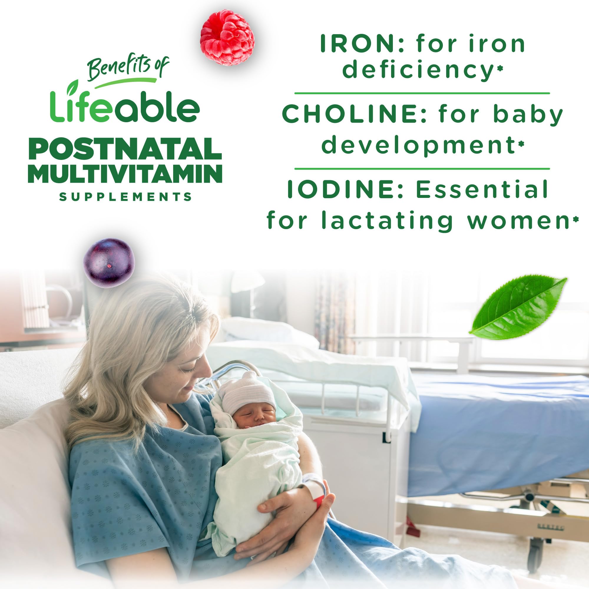 Lifeable Postnatal Multivitamins berry flavour gummy close-up