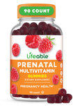 Lifeable Prenatal Vitamin Gummies bottle front view with berry flavour