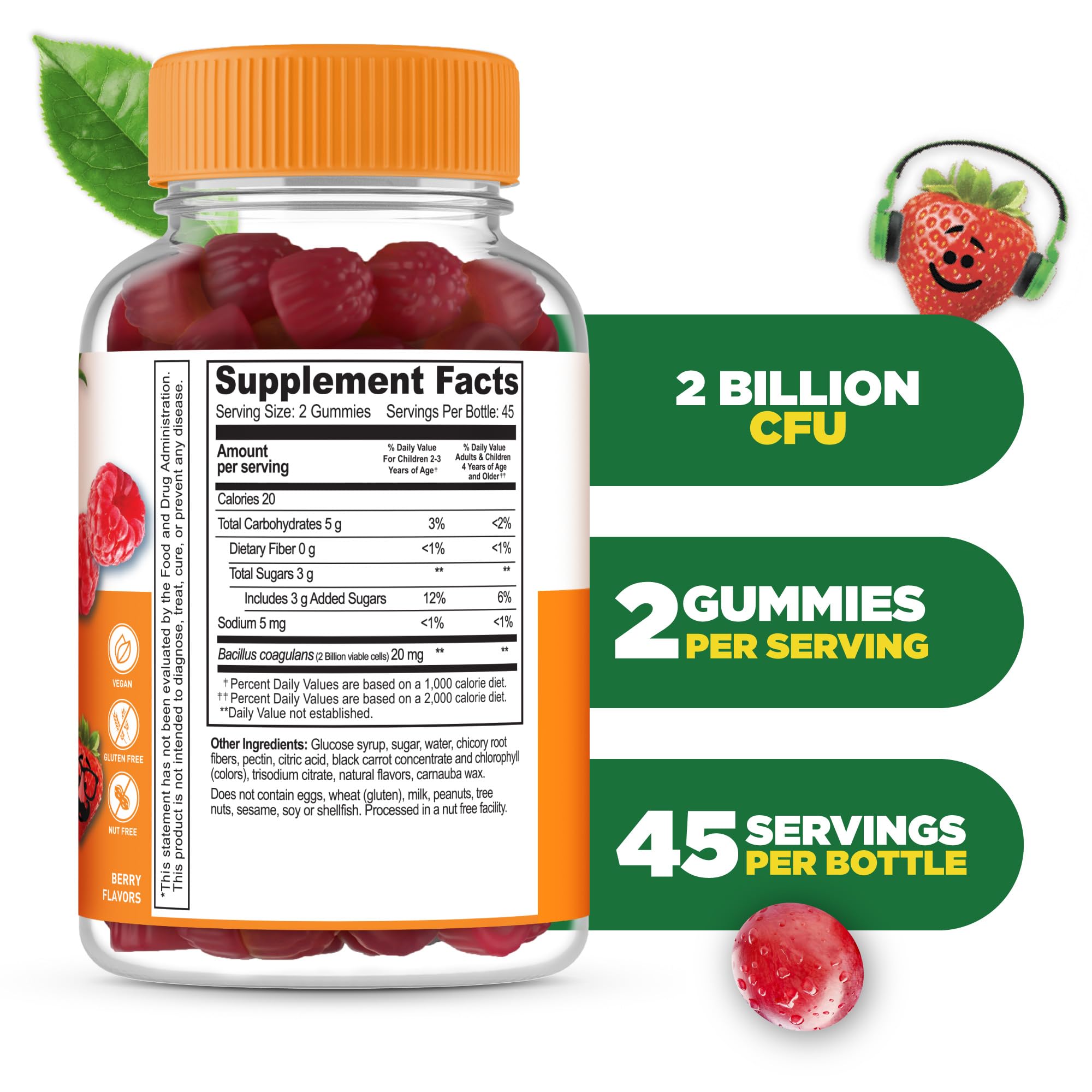 Lifeable Probiotic Gummies bottle with 90 gummies