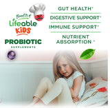Lifeable Probiotic Gummies for Kids bottle with 90 gummies