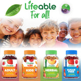 Lifeable Probiotic Gummies for Kids ingredients list on the back