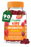 Lifeable Probiotic Gummies for Kids, raspberry flavour front view