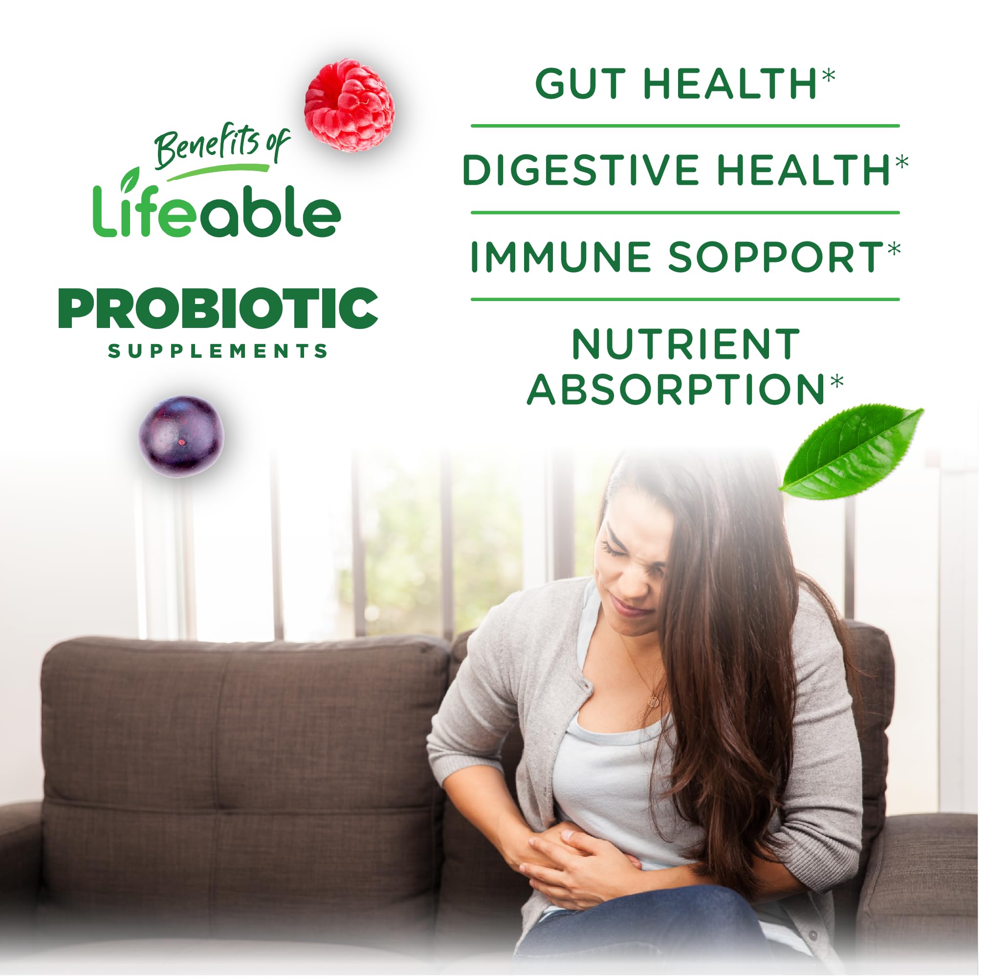 Lifeable Probiotic Gummies for Kids side view of the bottle