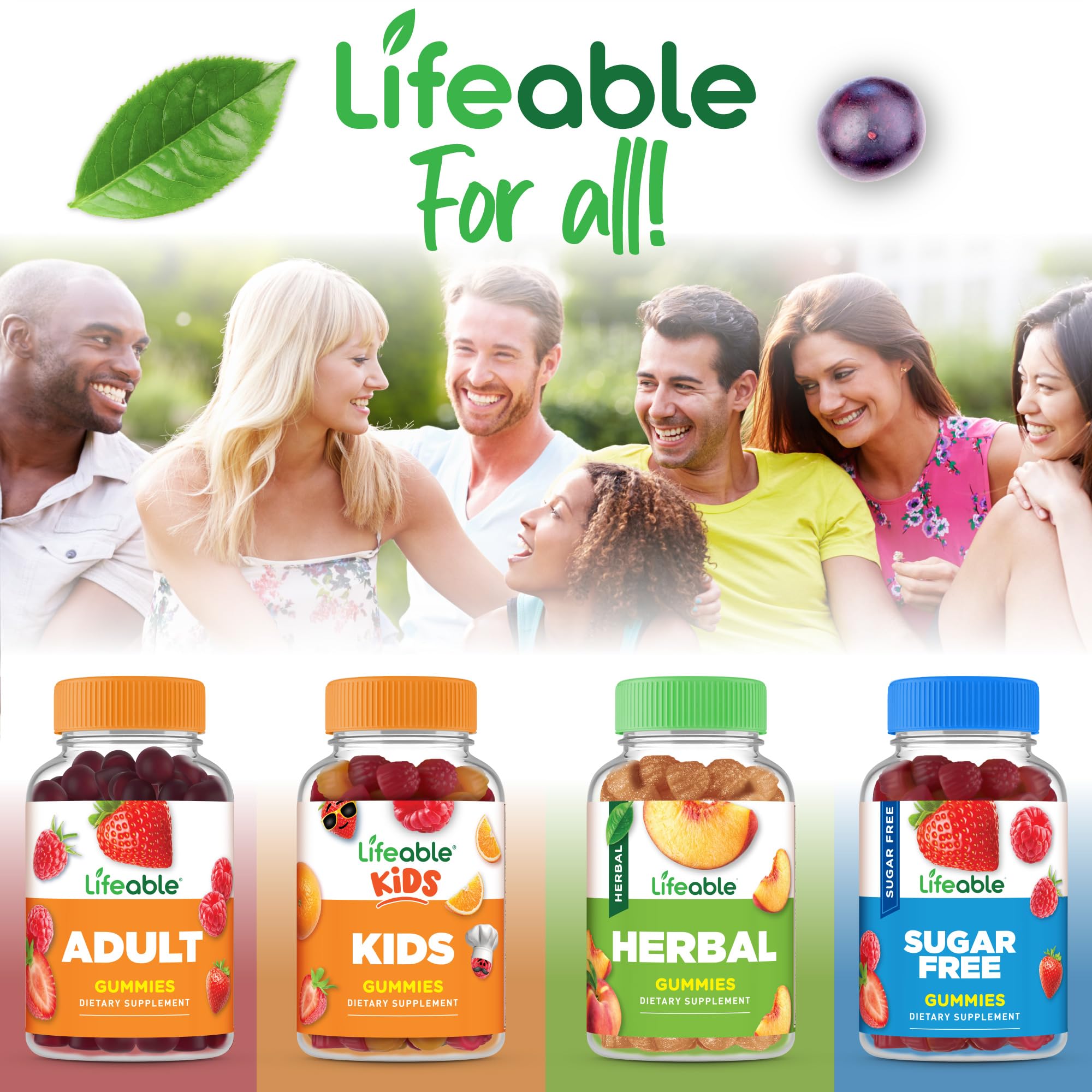 Lifeable Probiotic Gummies packaging with ingredients list