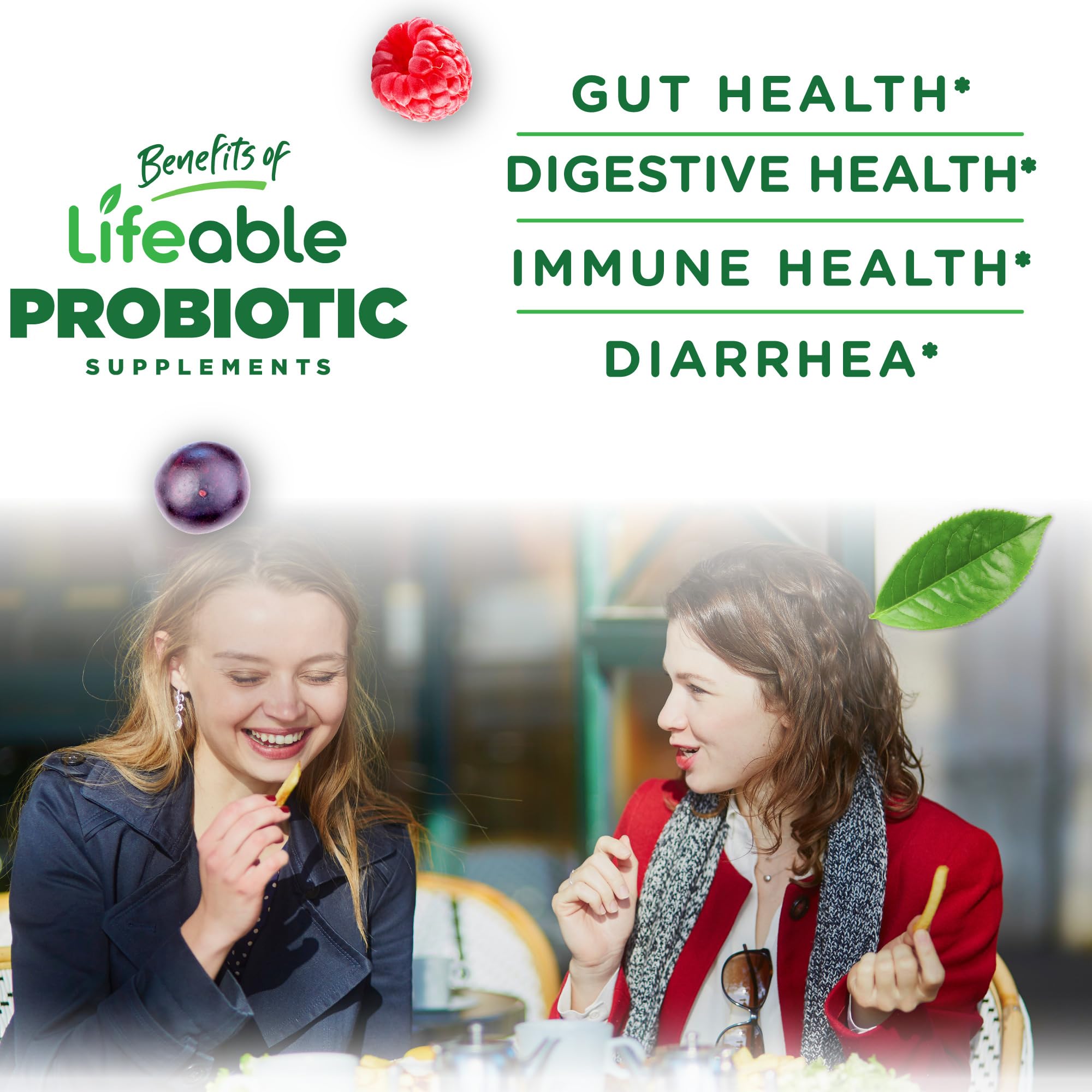 Lifeable Probiotic Gummies Raspberry gummies close-up