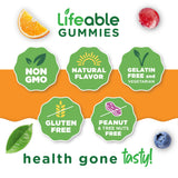 Lifeable Probiotic Gummies Raspberry nutrition label