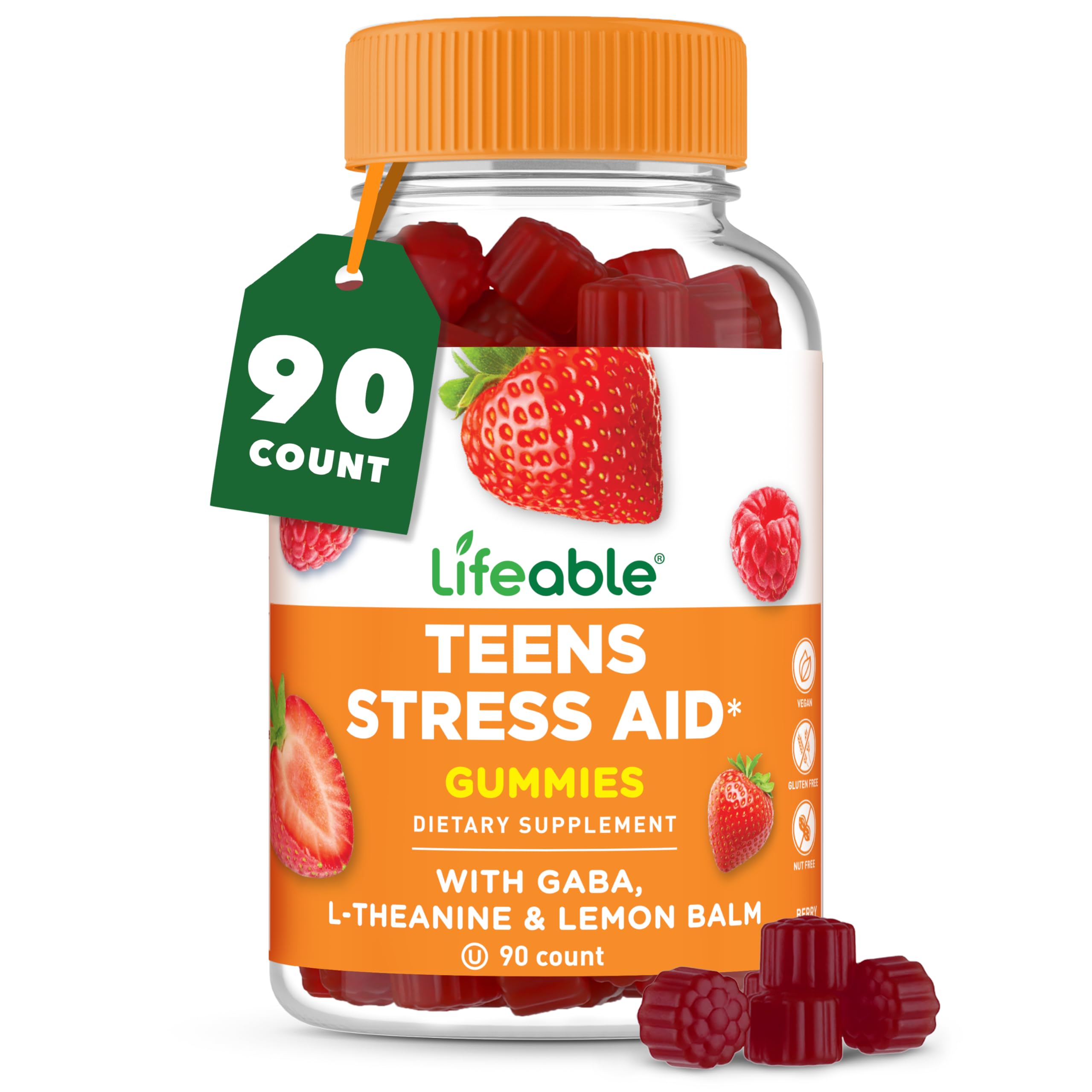 Lifeable Stress Gummies 90 Count bottle front view