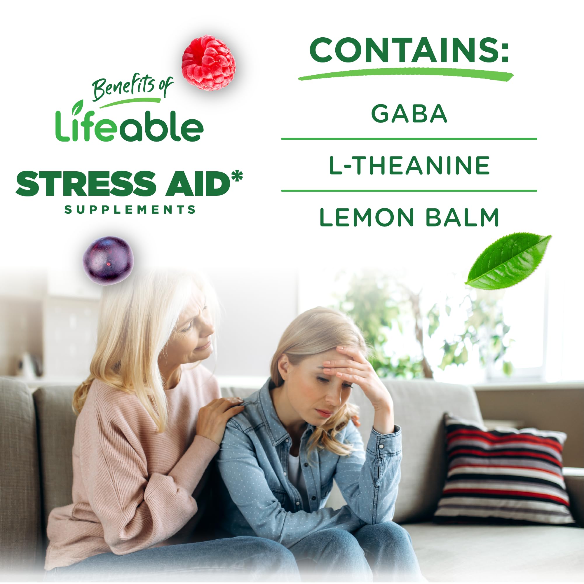 Lifeable Stress Gummies 90 Count gummies in a bowl