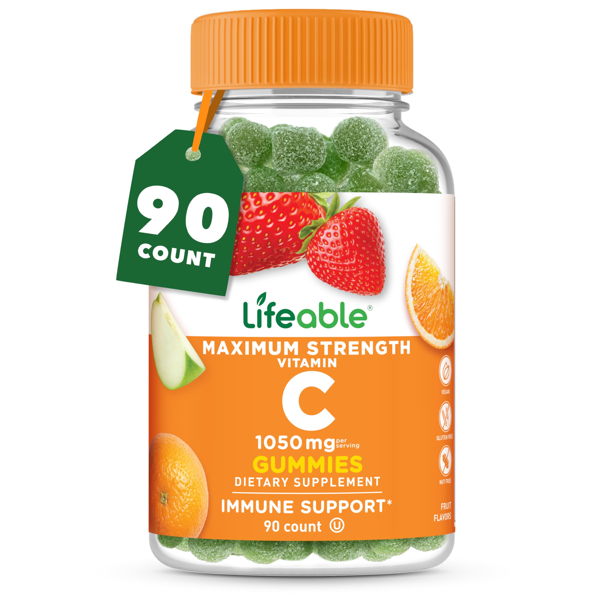 Lifeable Vitamin C Gummies 1050mg bottle front view