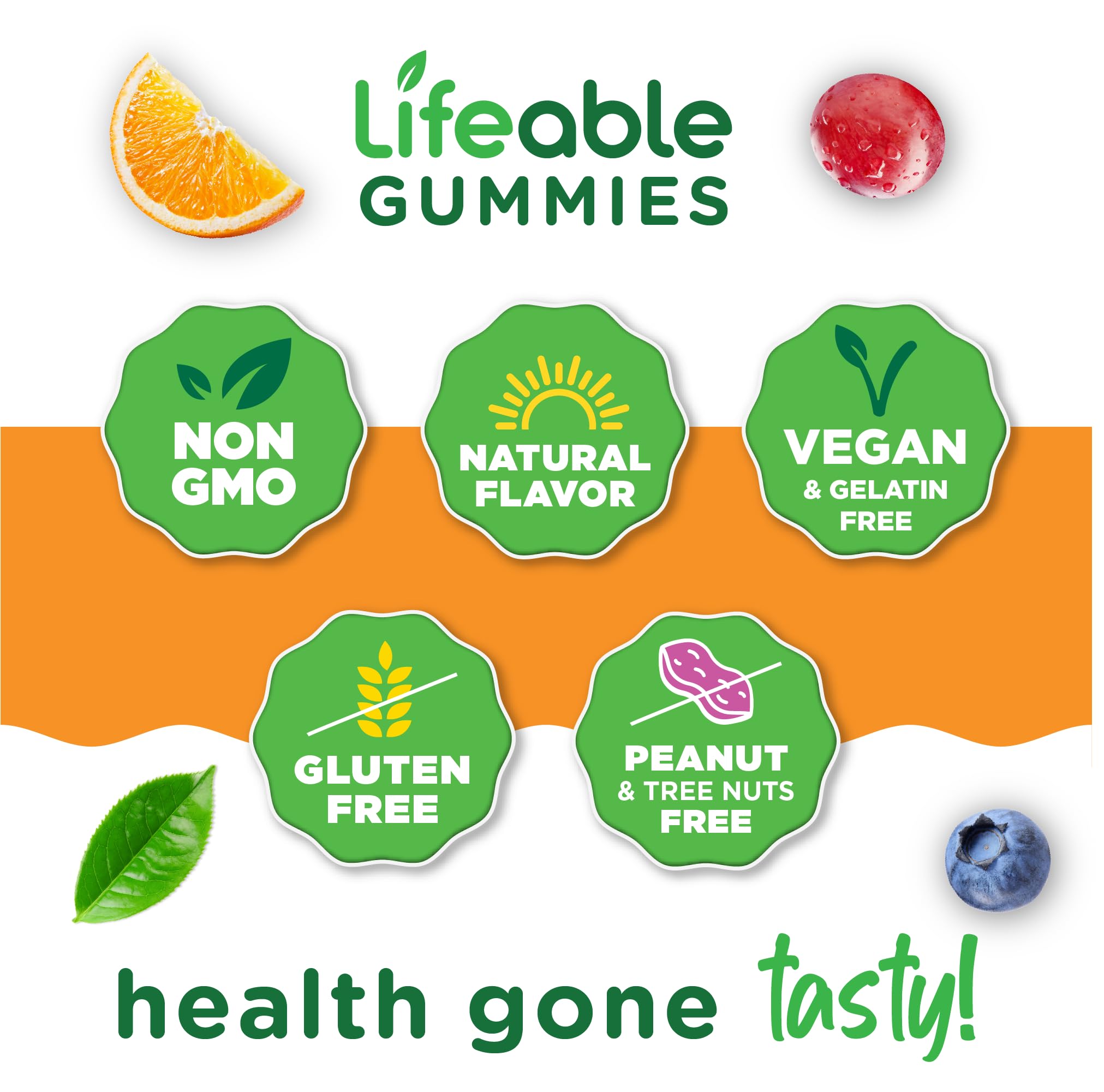 Lifeable Vitamin C Gummies 1050mg bottle side view