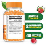 Lifeable Vitamin C Gummies for Kids 250mg bottle side view