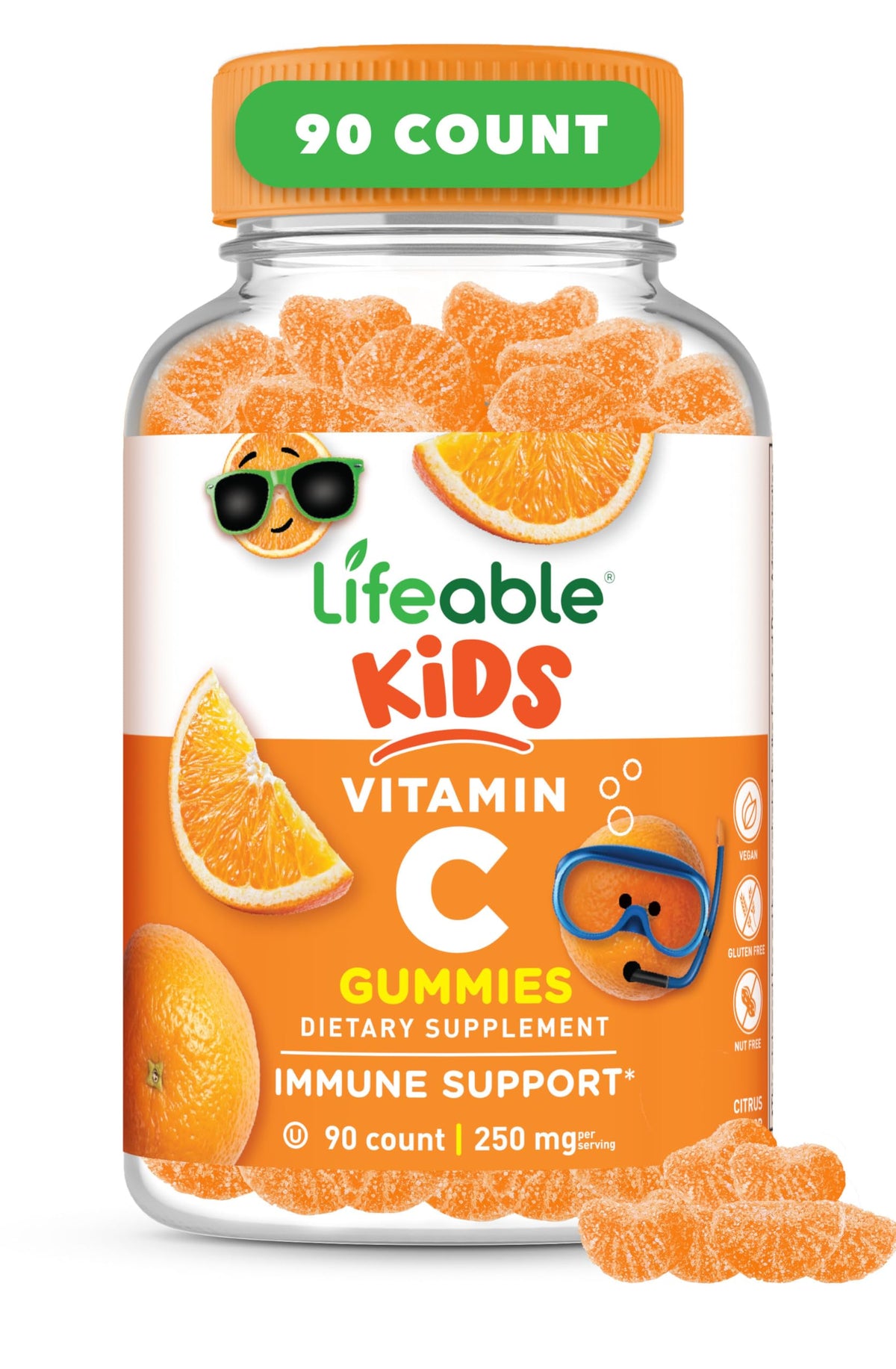 Lifeable Vitamin C Gummies for Kids 250mg front view