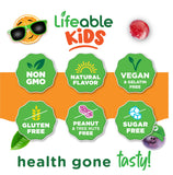 Lifeable Vitamin C Gummies with two gummies in hand