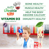 Lifeable Vitamin D Gummies showing serving size of 2 gummies
