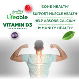 Lifeable Vitamin D3 Gummies 10000 IU nutritional information