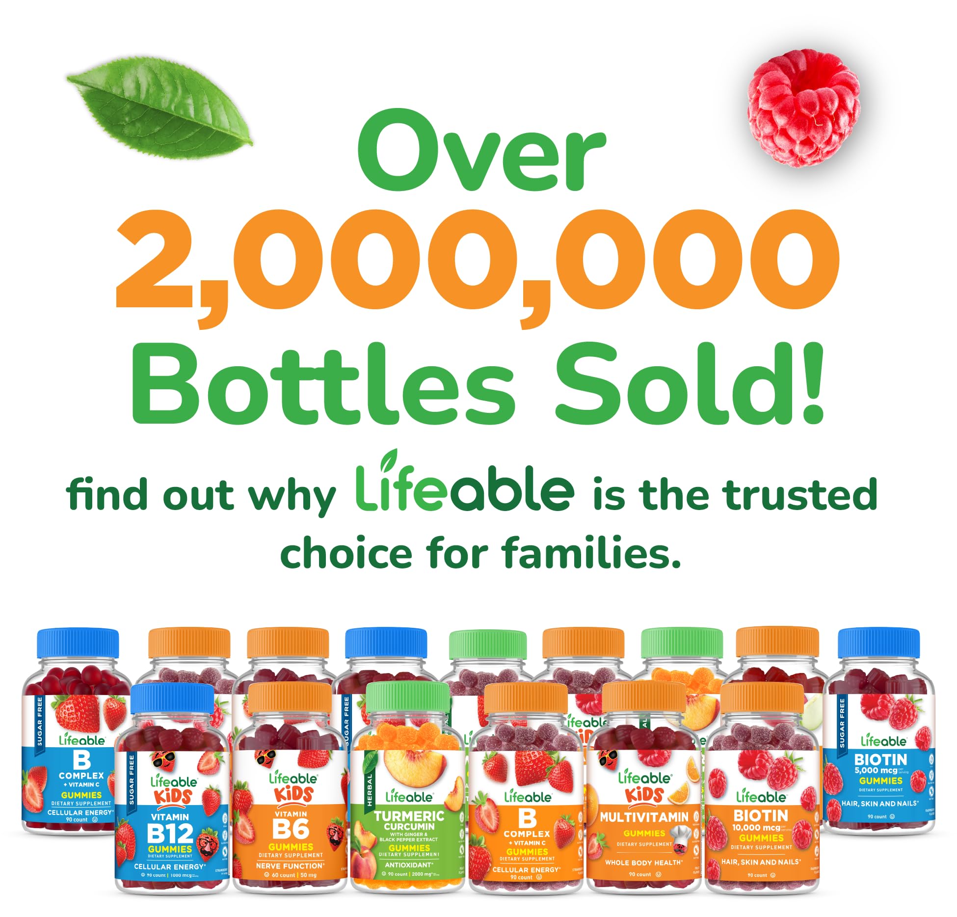 Lifeable Vitamin E Gummies 400 IU displayed with fresh berries