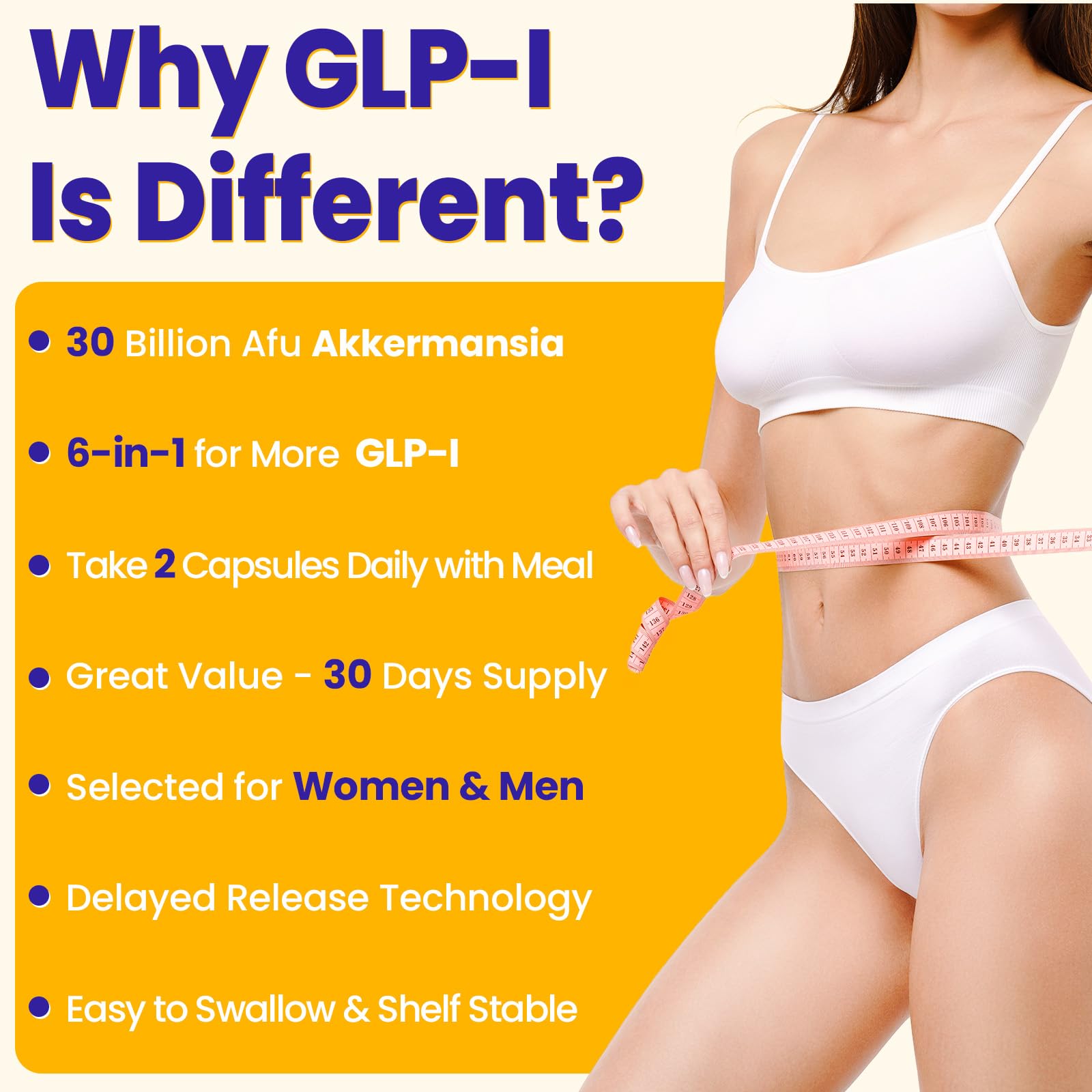 Lifeatlas GLP-I with Akkermansia Probiotic bottle with 60 capsules