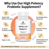 Lifeatlas Probiotics 300 Billion CFU supplement capsule close-up