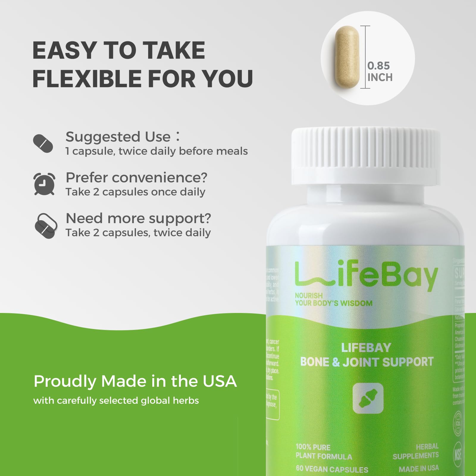 LifeBay Ginseng Herbal Supplement 60 Capsules opened bottle