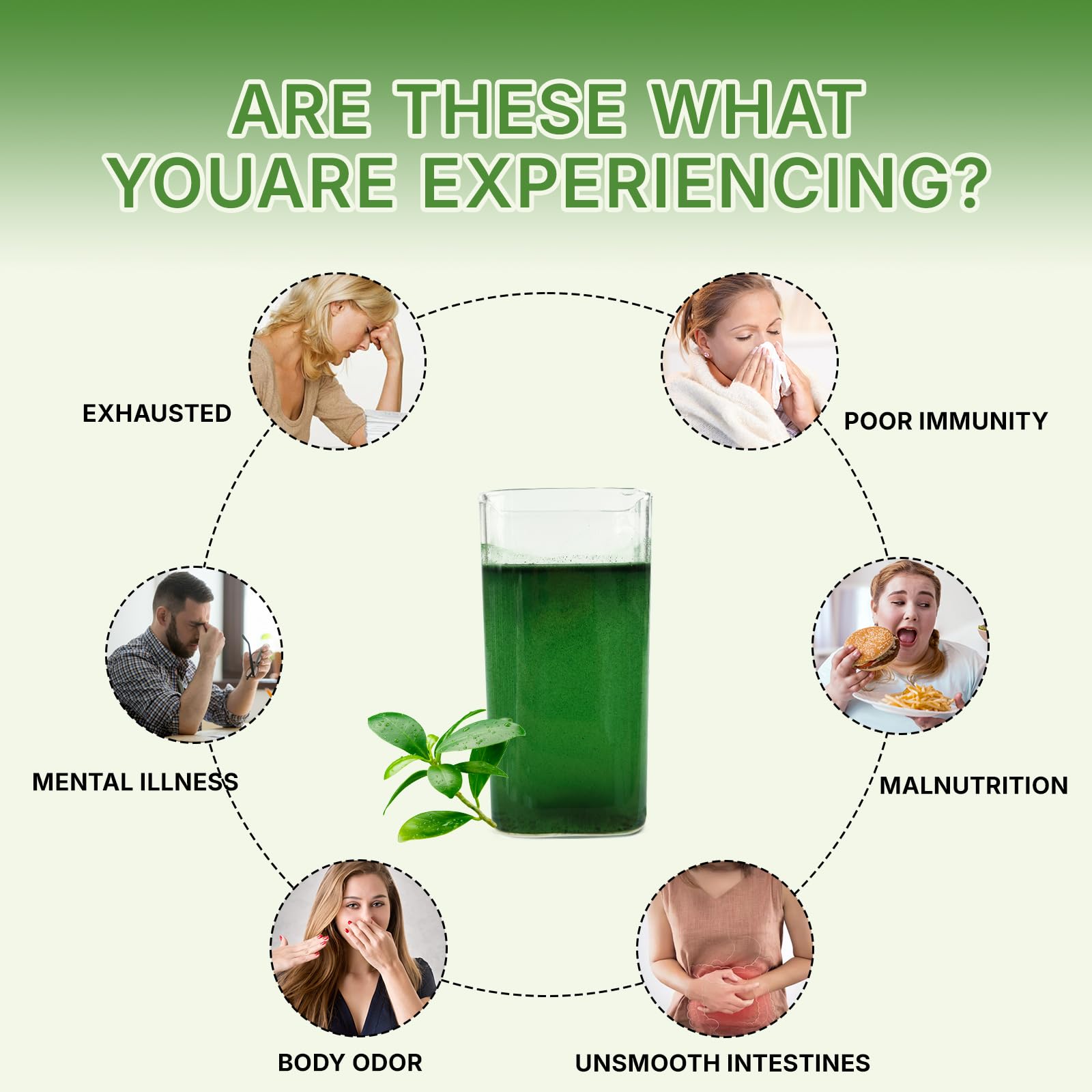 Lifebooil Chlorophyll lifestyle scene with glass of green drink