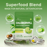Lifebooil Chlorophyll powder dissolving in water